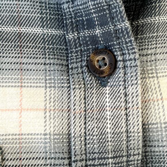 Carhartt Flannel Plaid Button Down Shirt Womens M 8/10 Western Workwear USA - Picture 7 of 12